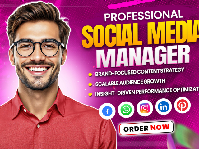 I will be your social media marketing manager and content creator